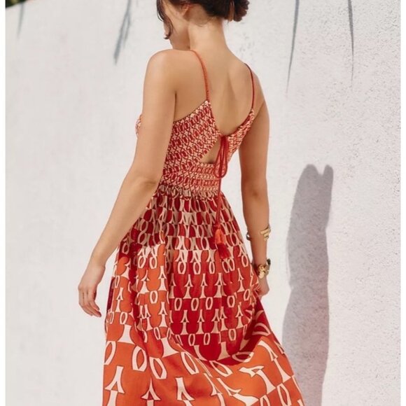 Anthropologie Smocked  Midi Dress With Front Slits - Picture 3 of 7